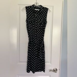 Promod Italian black-and-white polkadot dress, size medium